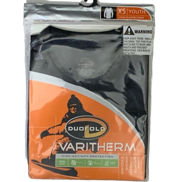 Duofold Varitherm Thermal Top Long Sleeve Crew Moisture Wicking Black Youth XS - Picture 4 of 16